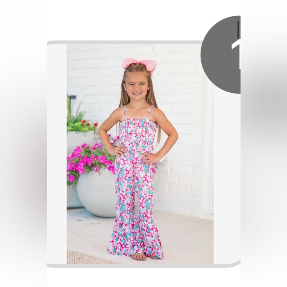 Pink Lily floral jumpsuit size 3T